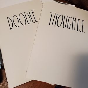 Rae Dunn set of 2 notebooks Thoughts/Doodle NEW
